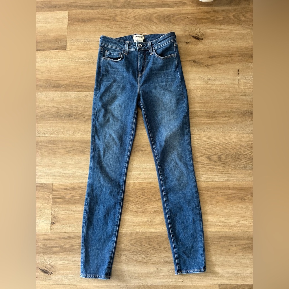 L’AGENCE Margot High Rise Skinny Jeans Dark Vintage Wash Size 24 – EUC